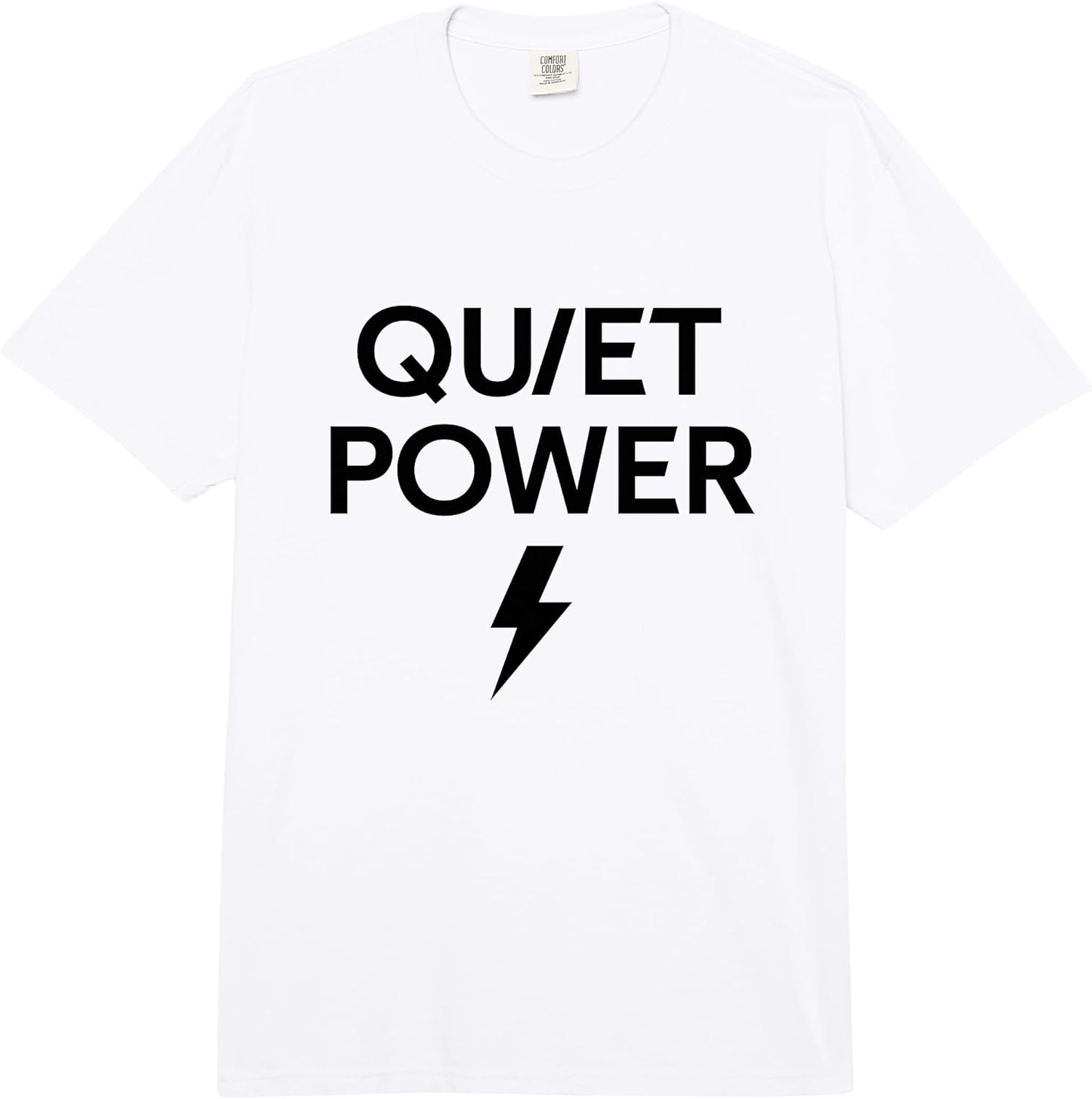 Quiet Power Lightning Minimalist Statement Comfort Colors Adult Heavyweight T-Shirt