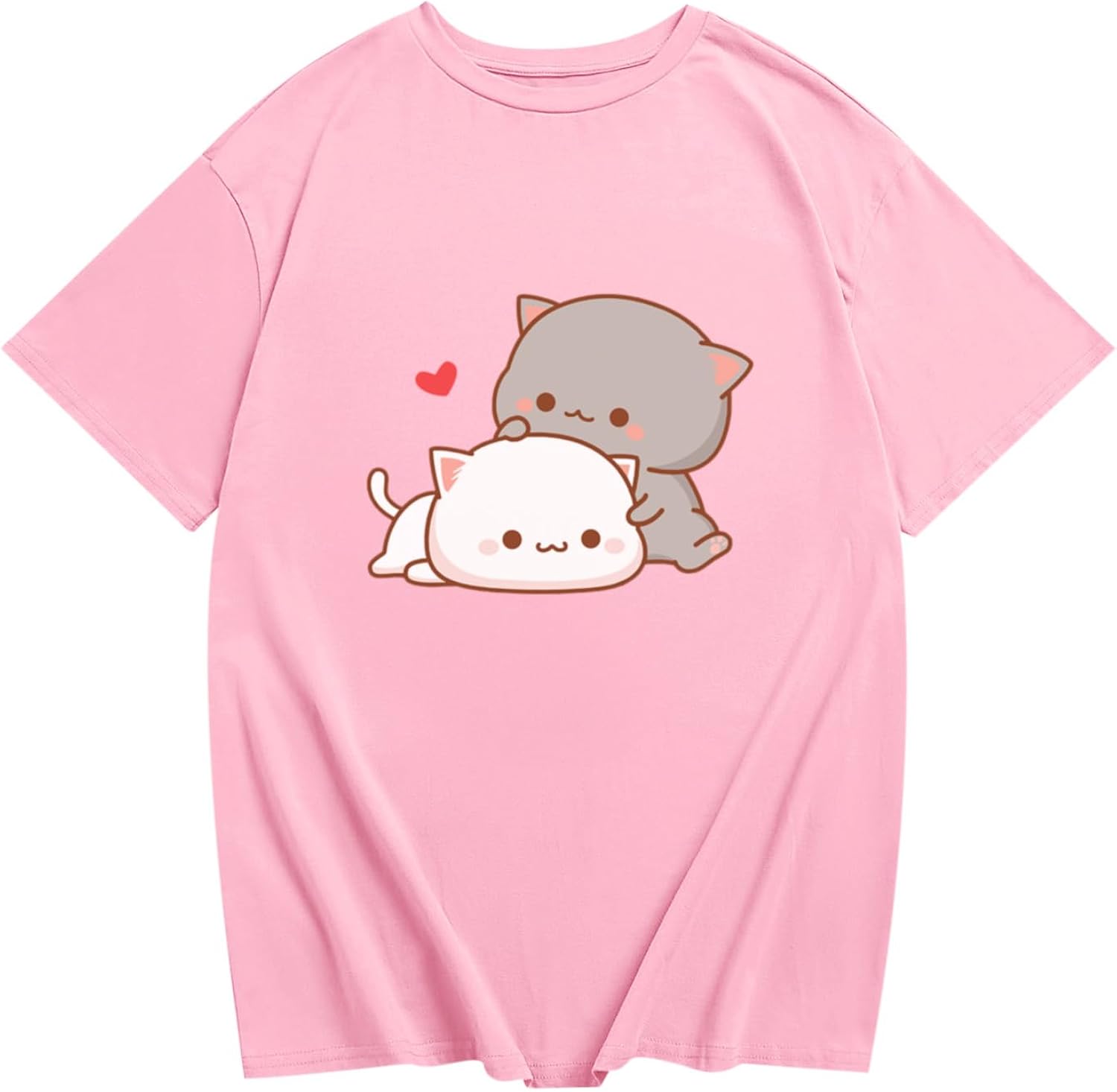Cute Cat Shirts for Girls Graphic Tees Kids Kawaii Cartoon Animal Print T Shirt Summer Cotton Short Sleeve Tops