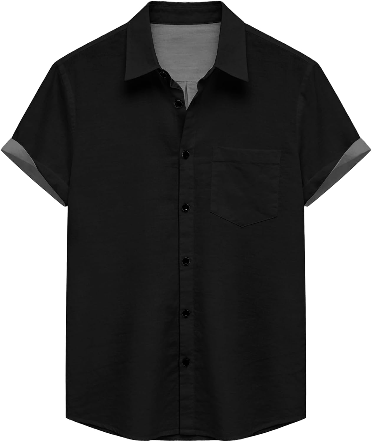 Mens Summer Short Sleeve Button Up Shirt Classic Casual Relaxed Fitted Comfy Daily Hawaiian Tops with Pocket