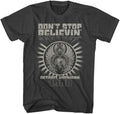 Journey Don't Stop Believin' Detroit '80 Adult Short Sleeve T Shirt Vintage Style 80s Music Graphic Tees