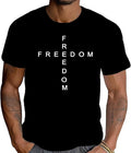 Freedom Cross T-Shirt Patriotic Christian Graphic Tee for Men Women Short Sleeve Minimalist Faith & Liberty Shirt S-3XL