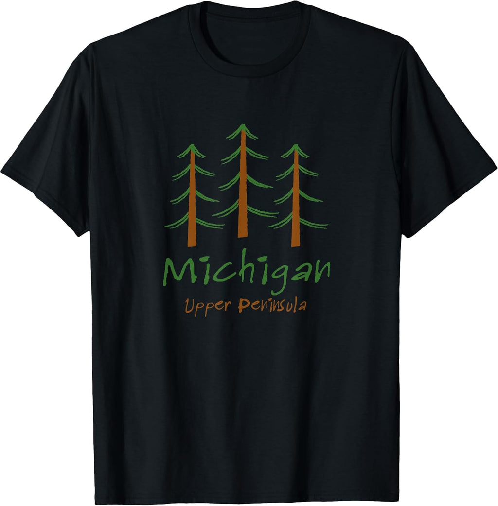 Michigan - Upper Peninsula - Minimalist Trees - Stylish T-Shirt