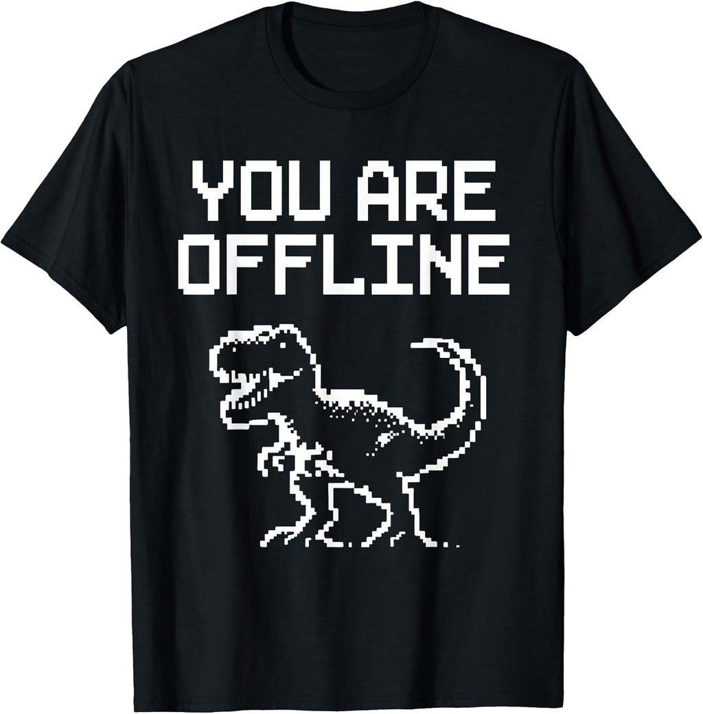 You Are Offline T-Rex Pixel Art No Internet Connection T-Shirt