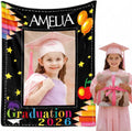 Custom Blanket with Photo&Name for Girls Boy Kindergarten Graduation Gifts,Personalized Kindergarten Graduation Blankets Class of 2026 Gifts