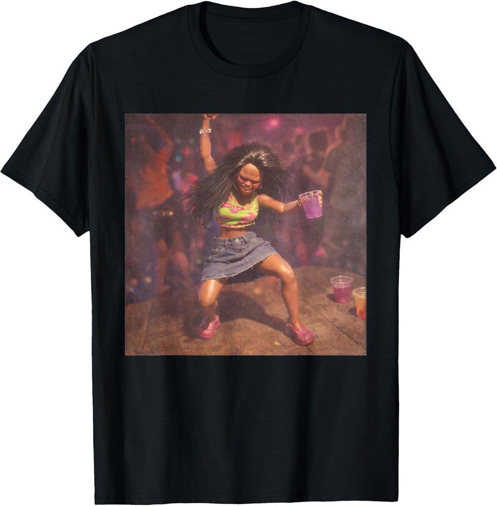 Funny Black Doll Party Meme T-Shirt
