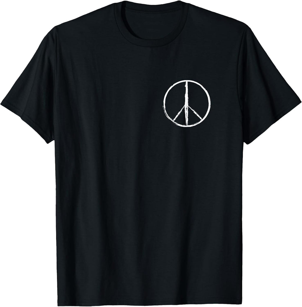 Hippie Rainbow Peace Sign On Pocket Hippie T-Shirt