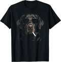 Cool Smoking Black Lab Dog with Cigarette Sunglasses Sketch T-Shirt