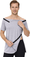 Post Surgery Shirts for Women Men After Shoulder Recovery Must Haves Clothing Snap Easy Access Side Open Adaptive Tshirt