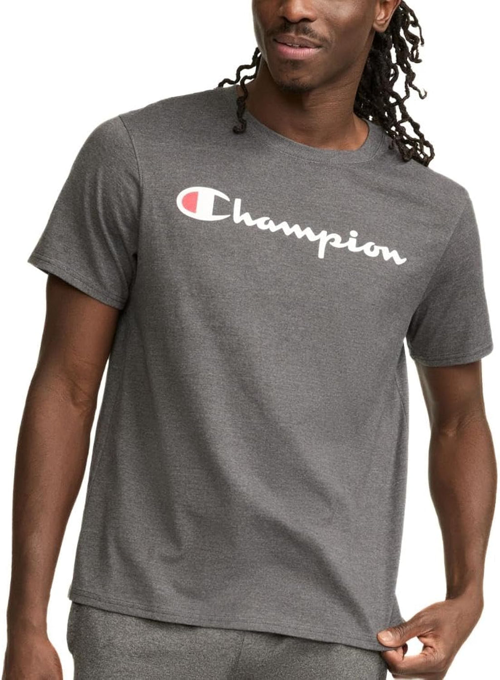 Men's Graphic Short Sleeve T-Shirt, Standard Fit, Classic Script Logo, Midweight 100% Cotton, Available in Regular and Big & Tall, Granite Heather, Medium