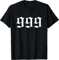 999 T-Shirt - Unisex Adults & Kids, Black, Small, Short Sleeve, Cotton 80% Polyester 20%