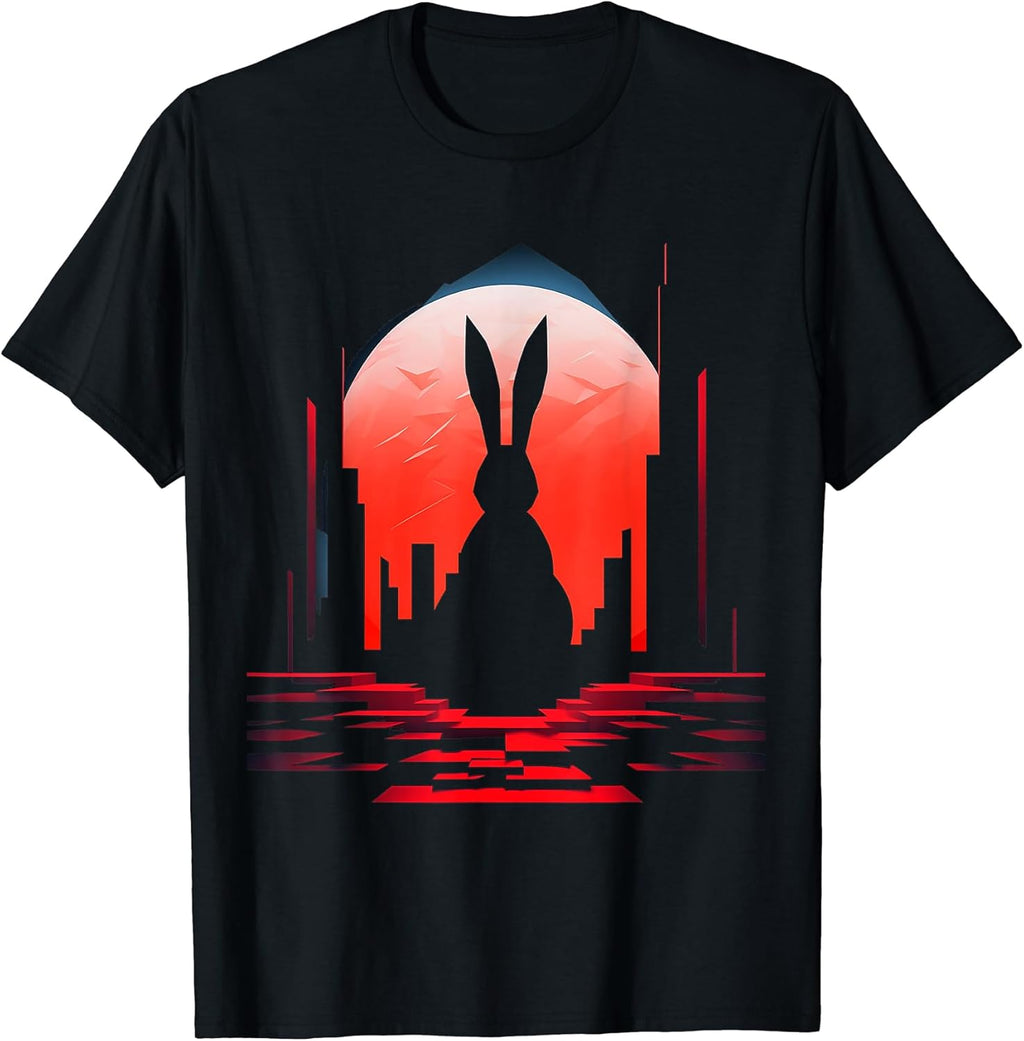Rabbit Lover Polygon Animal Pixel Art Graphic Hare T-Shirt