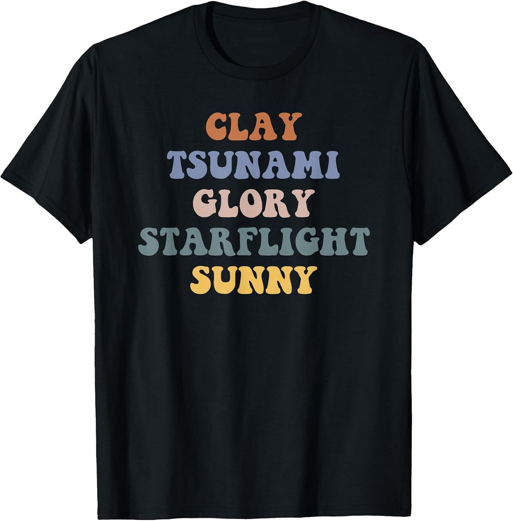 Clay Tsunami Glory Starflight Sunny Tees