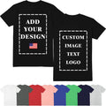 ISUNMEA Custom Photo T-Shirts for Men Design Your Own Personalized Shirt on Front&Back Cotton Tess w/Customizable Text/Image