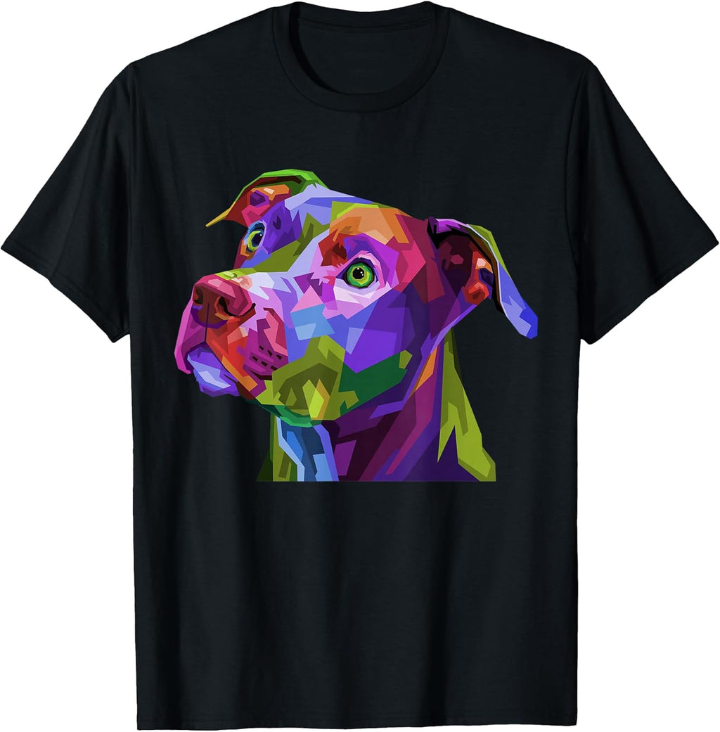 American Pitbull Terrier Pop Art Portrait for Dog Owners T-Shirt Small