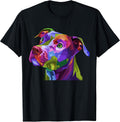 American Pitbull Terrier Pop Art Portrait for Dog Owners T-Shirt Small