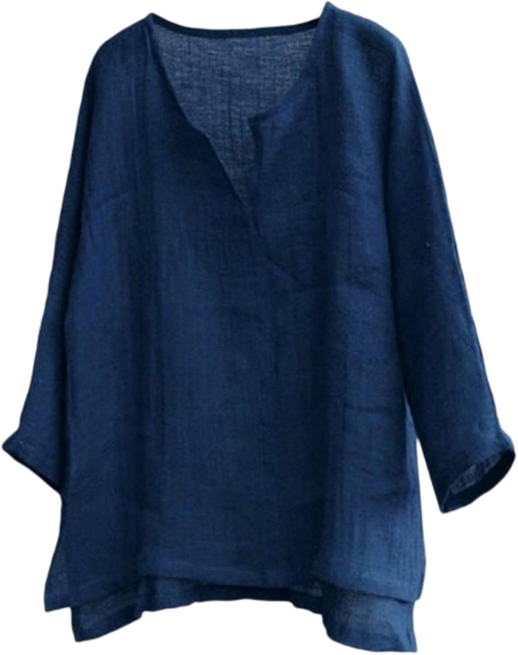 Mens Cotton Linen Henley Shirts Long Sleeve Loose Fit Summer Blouse Shirt V Neck Hippie Baggy Beach Yoga Tunic Tops