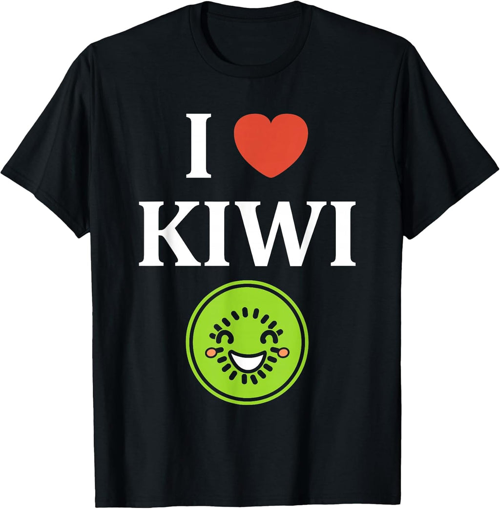 Humor Fruit minimalist simple cute i love kiwi T-Shirt