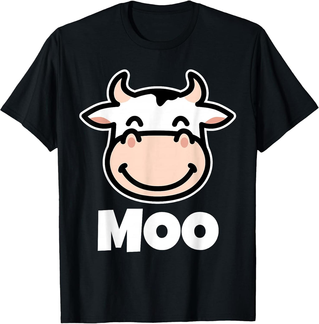 Cute Moo Farm Animal Bovine Lover Kids Funny Kawaii Cow T-Shirt