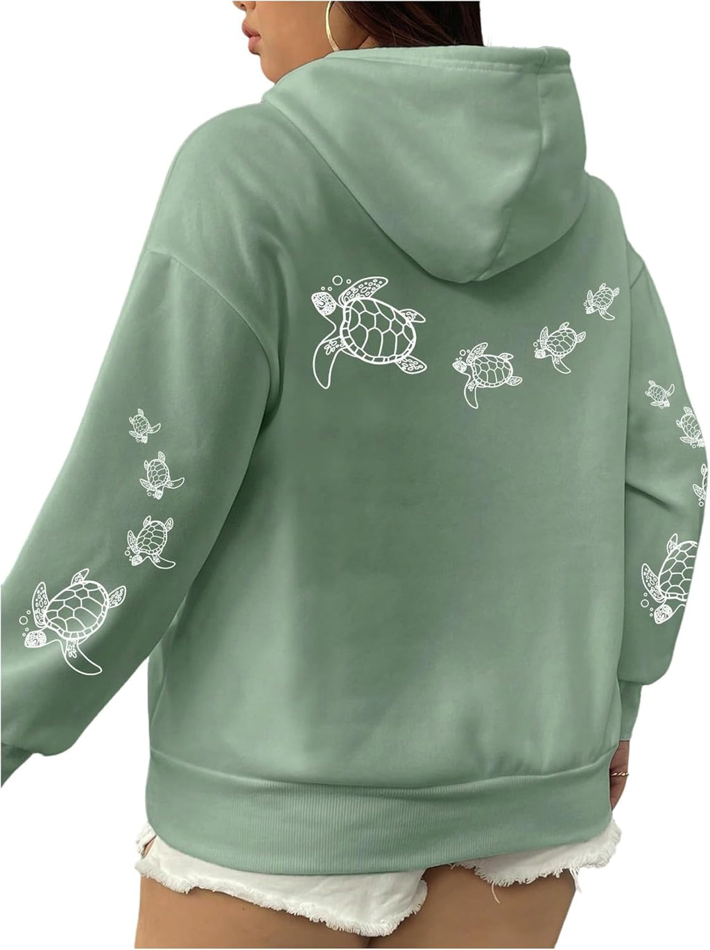 Women's Plus Size Hoodies Long Sleeve Hooded Graphic Preppy Sweatshirts with Pockets