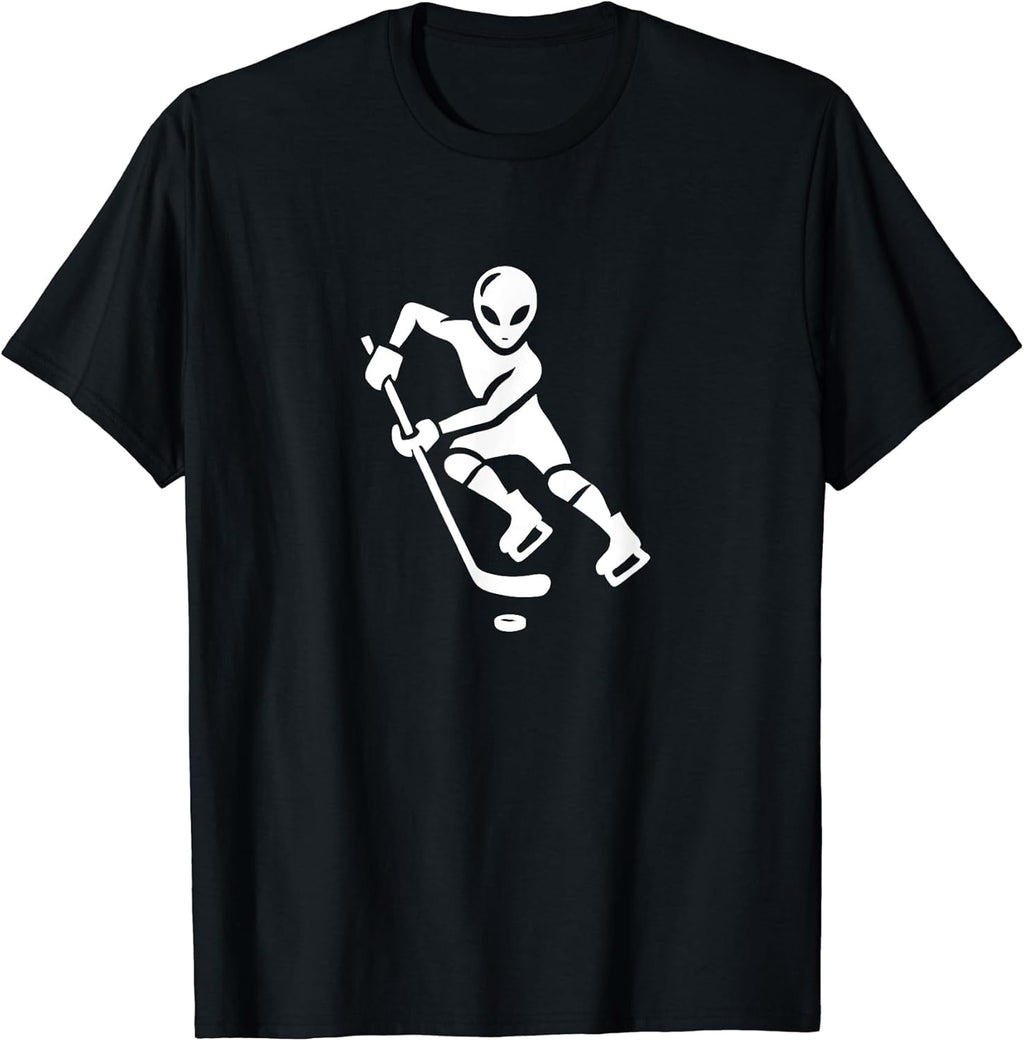 Alien Hockey Player Silhouette Minimalist