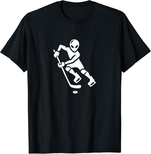 Alien Hockey Player Silhouette Minimalist