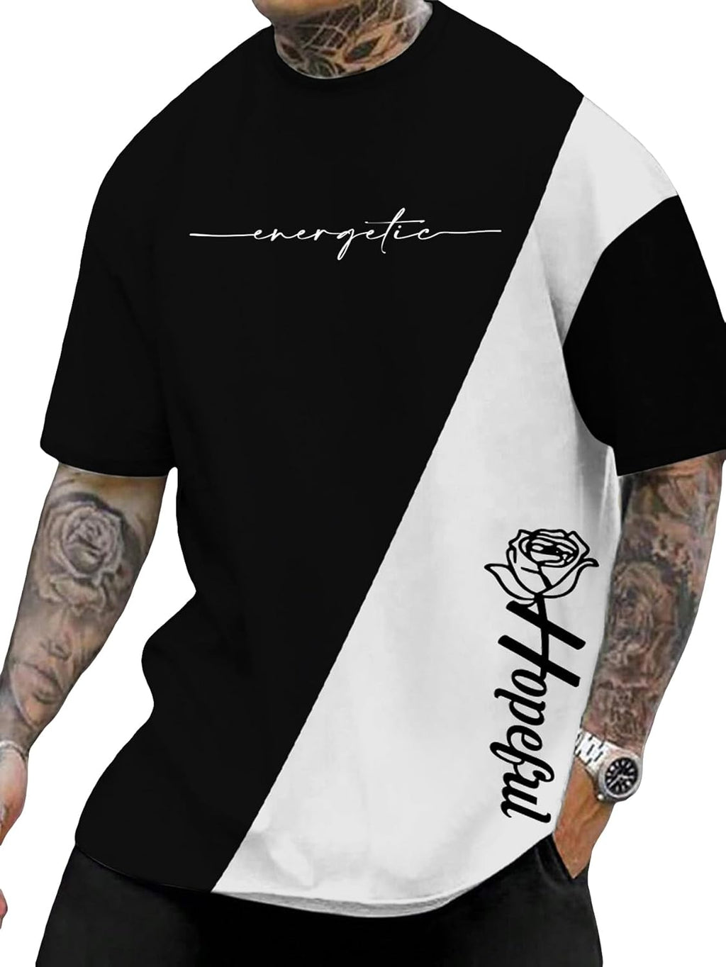 Men's Graphic Tees Short Sleeve Round Neck T Shirts Casual Summer Beach Tops