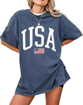 USA T-Shirt for Men, Women, Unisex - Vintage American Flag Graphic Tee - Patriotic Short Sleeve Crew Neck Top - 100% Cotton