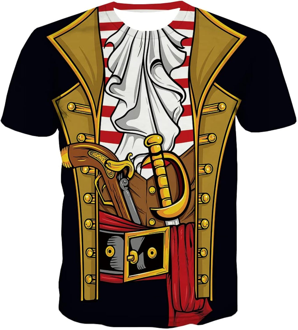 Pirate Costume Men Shirt Adult Funny 3D Print Graphics Novelty Clothing