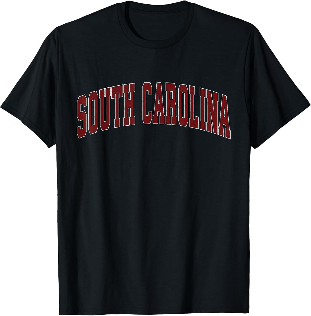 South Carolina SC Retro Vintage Athletic Sports Red Design T-Shirt