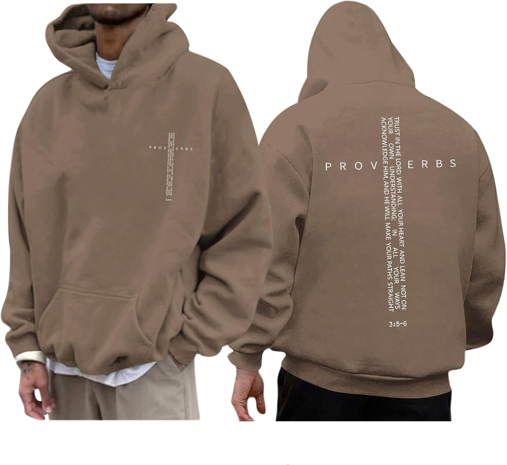 Christian Hoodies for Men Inspirational Religious Faith Cross Sweatshirts Vintage Bible Verse Graphic Hoodie Pullover