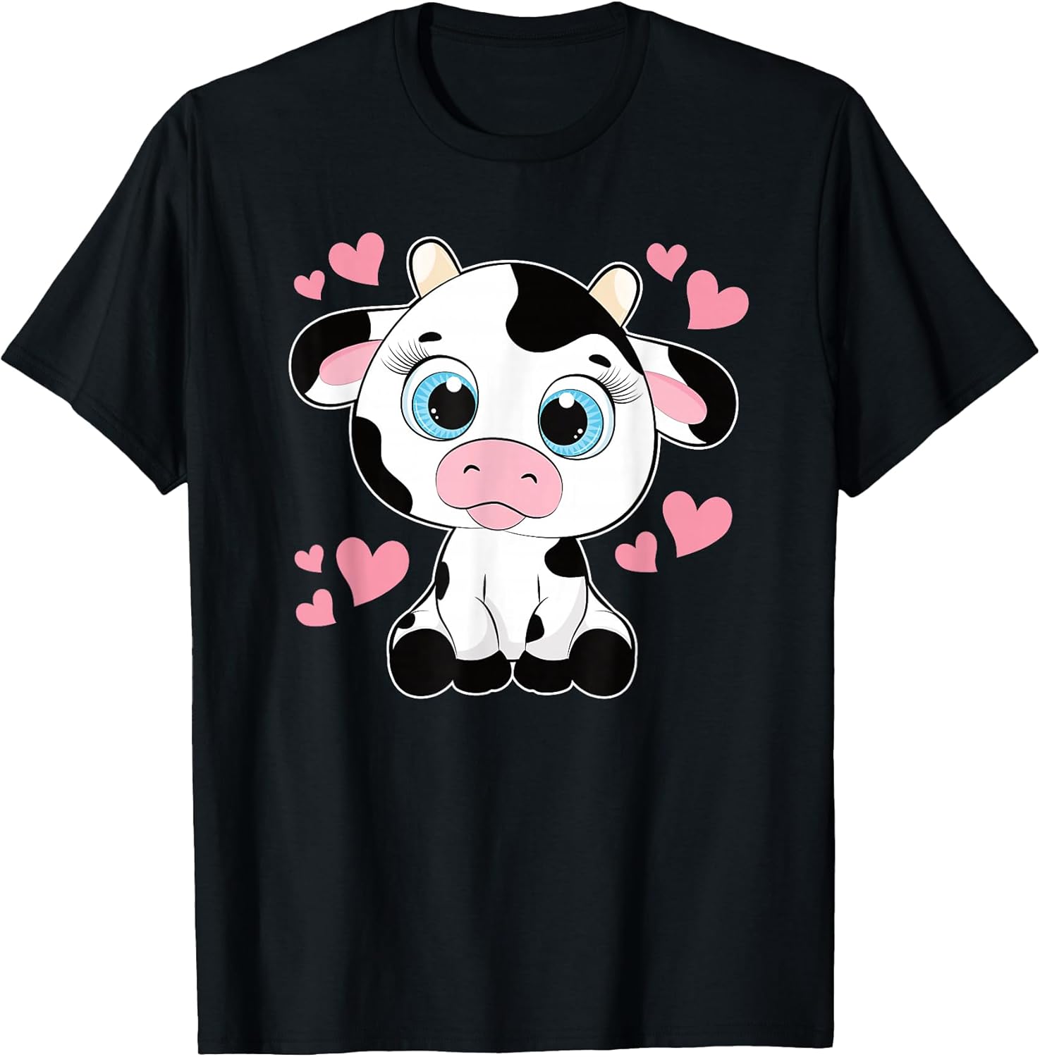Cute Cow Pattern Kawaii Cow Lover Women Girls Kids Toddlers T-Shirt