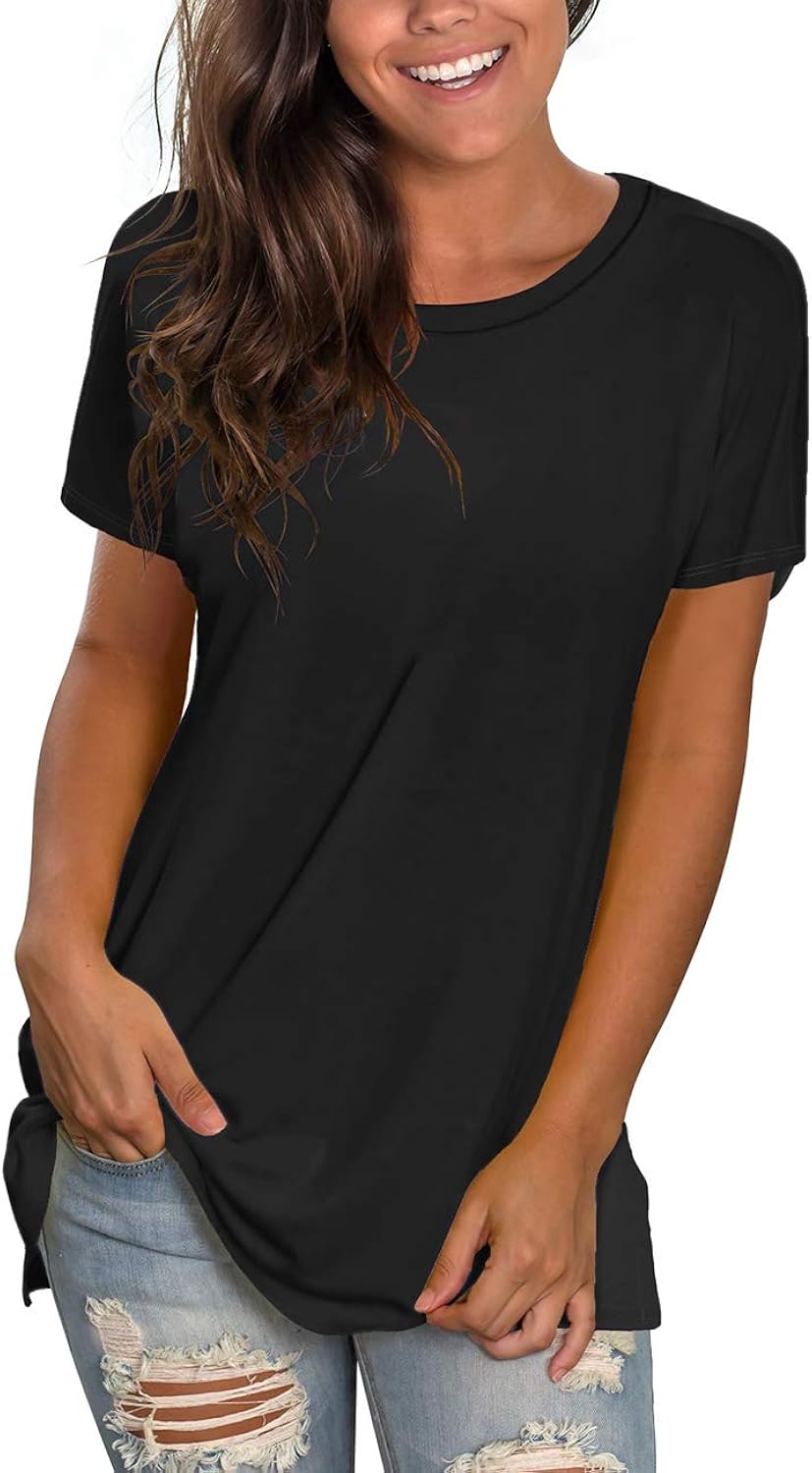 Womens Loose Fit Tshirts Short Sleeve Summer Tops Casual Workout Yoga Tunic T Shirts Tops