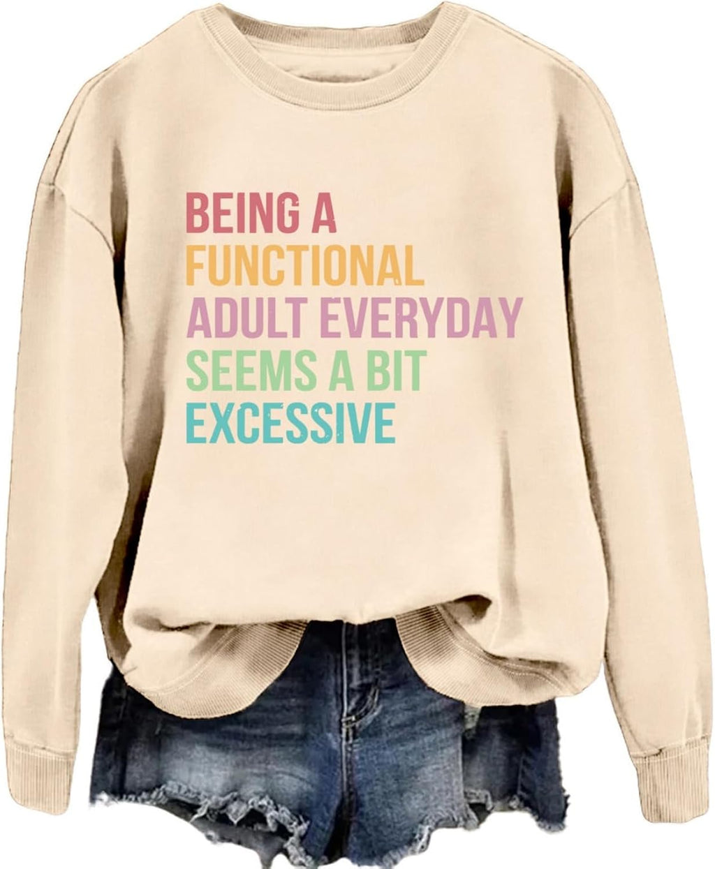 Funny Sweatshirts for Women Sarcastic Shirt Humor Saying Graphic Pullover Casual Long Sleeve Crewneck Lightweight Top
