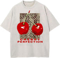 Women's Oversized Graphic Tees Cherry T Shirts Washed Vintage Casual Summer Baggy Cotton Tops Cute Grunge Shirt