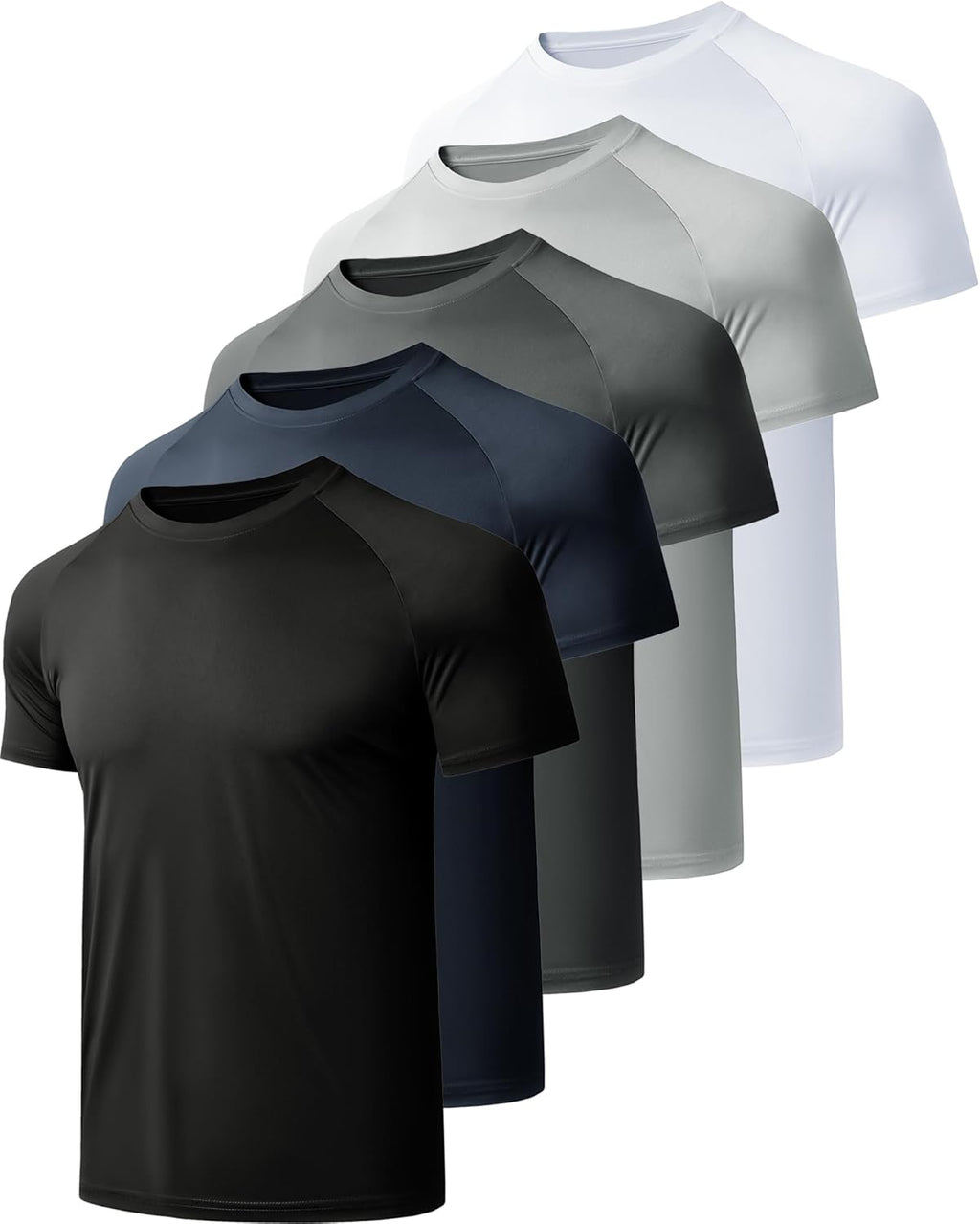Mens Workout Shirts Quick Dry Performance Short Sleeve Athletic Shirts