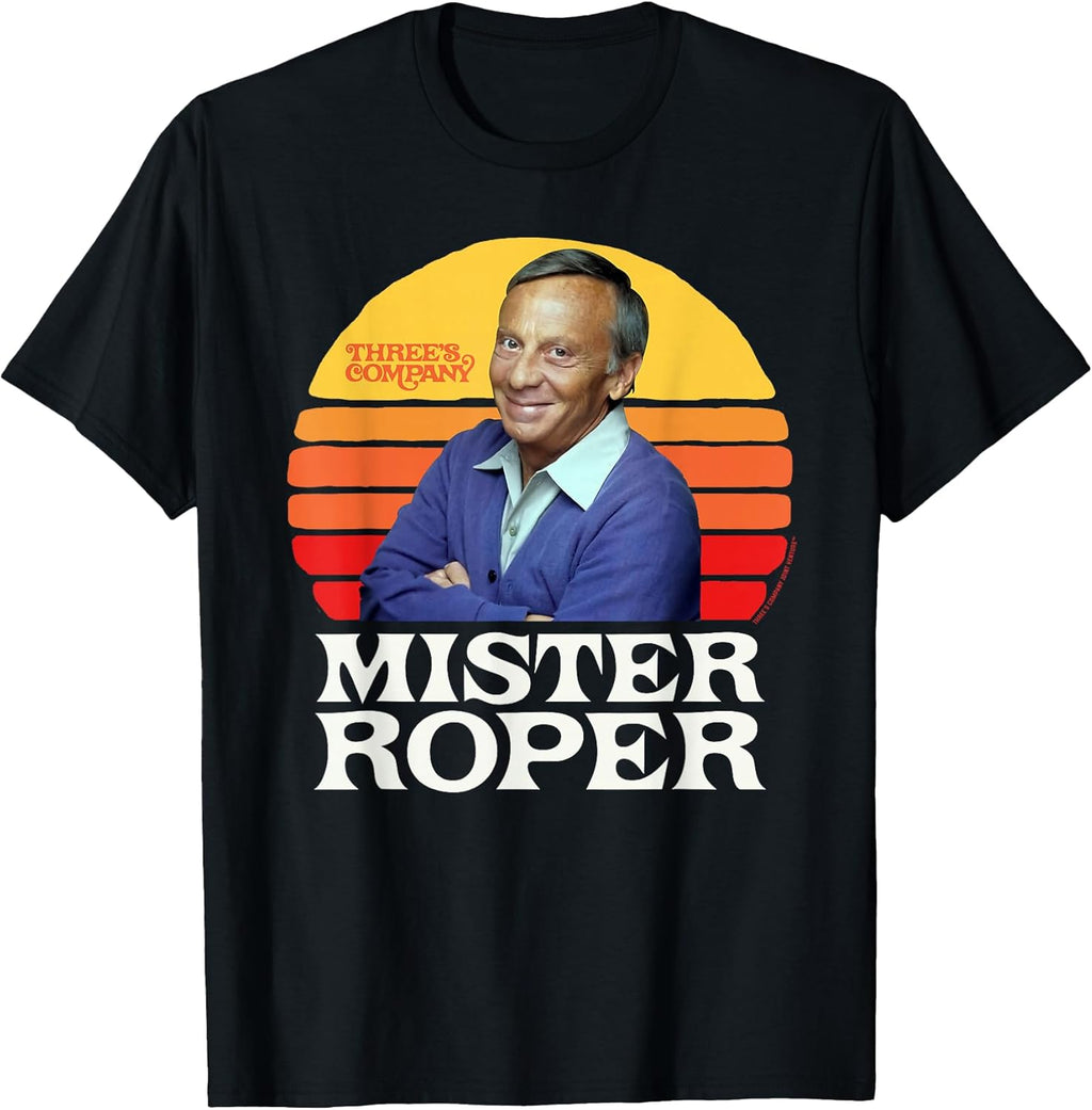 Mister Roper Funny Stanley Roper 80's Sunset Three's Company T-Shirt