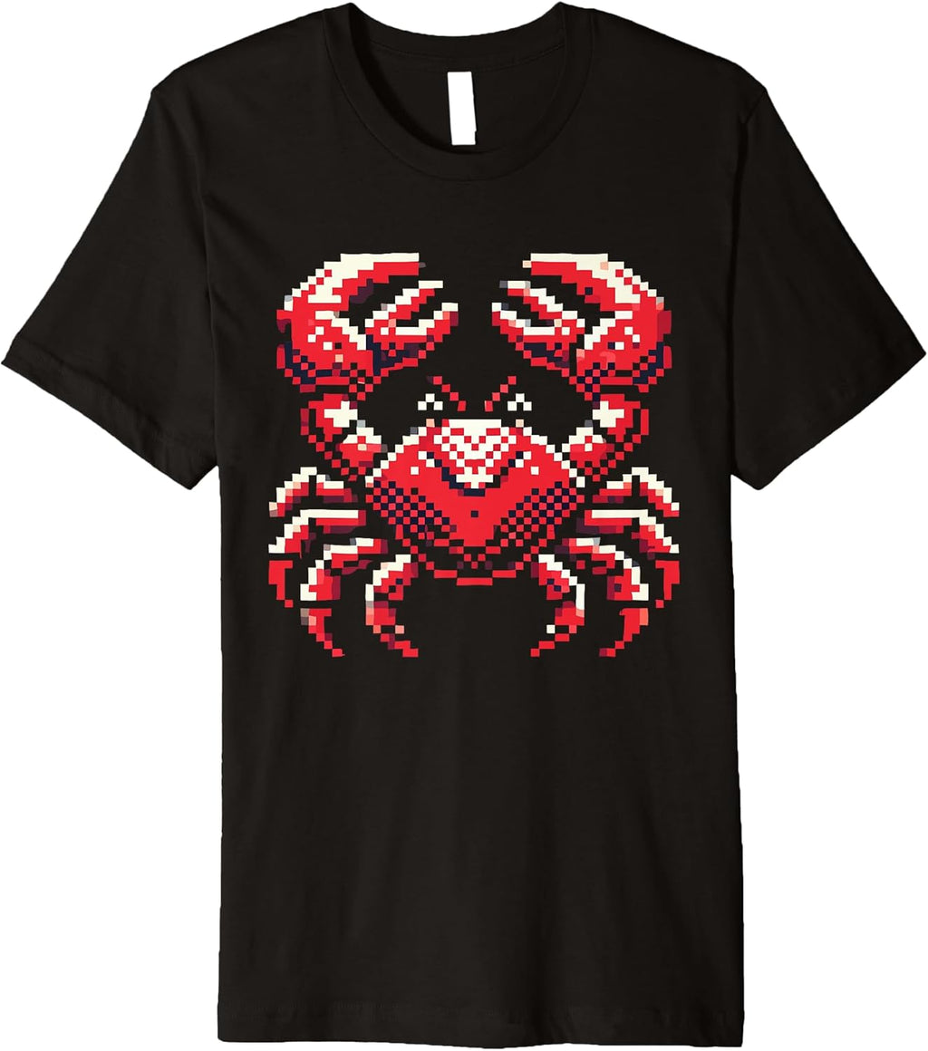 Pixel Art Crab Retro Gaming Lovers Premium T-Shirt