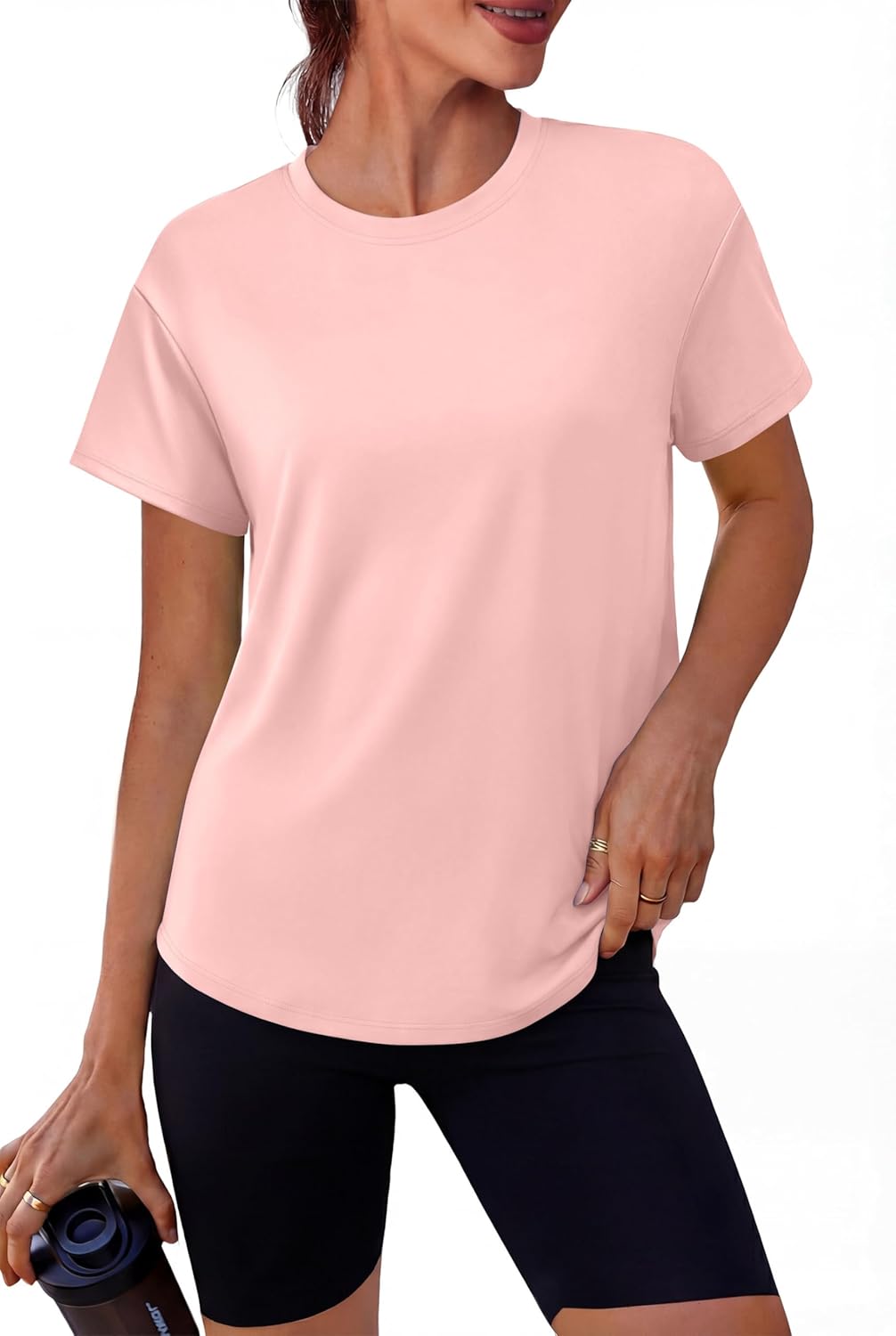 Workout Tops for Women Short Sleeve T-Shirts Loose Fit Athletic Fitness Clothing for Gym Running Yoga Summer Tops 2026