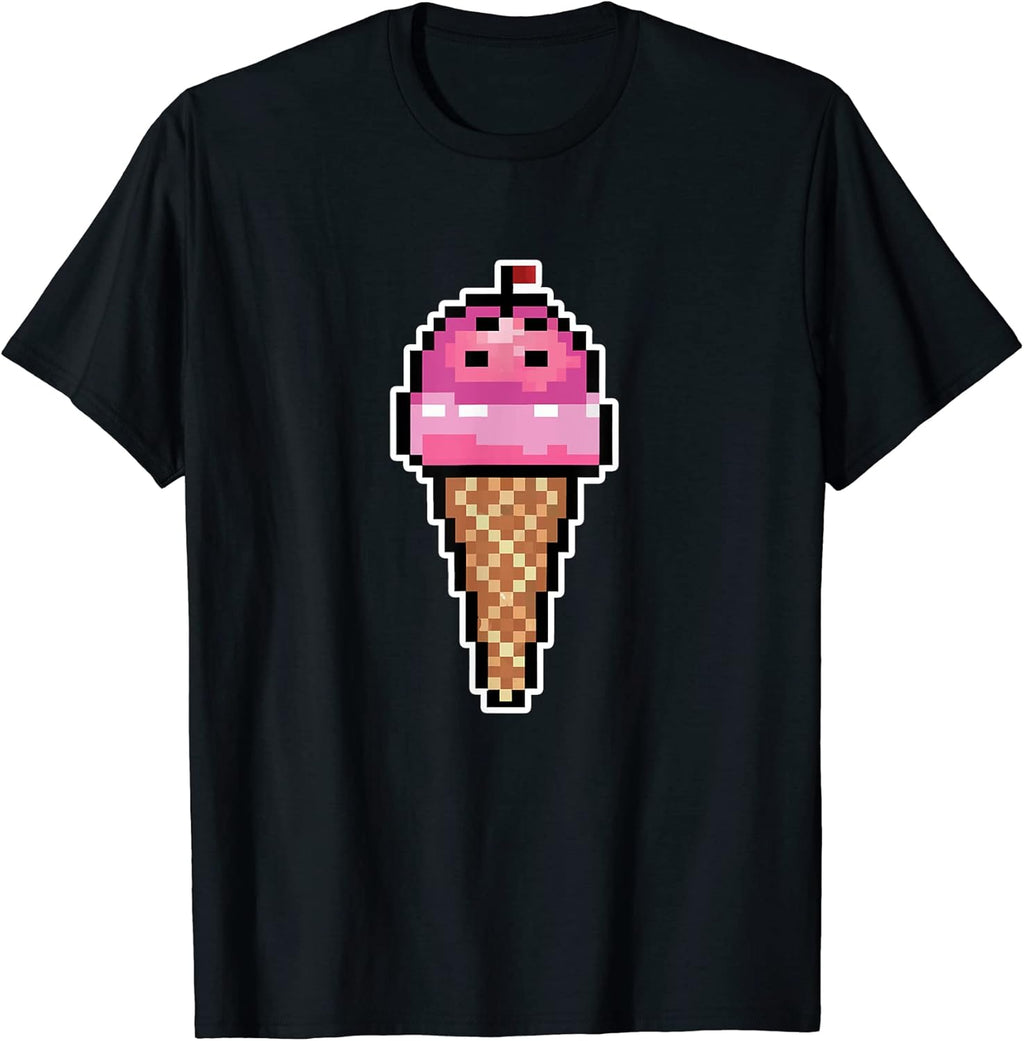 Ice cream Pixel Art Retro Gaming Style T-Shirt
