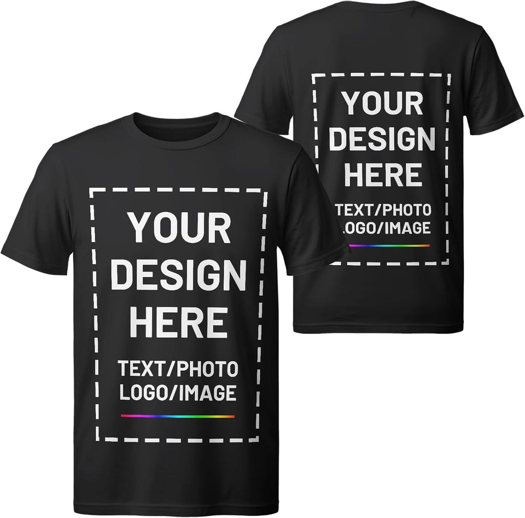 Custom T Shirts for Men Women, Personalized Shirts with Photo Logo Text, Customized T-Shirt Front & Back Print