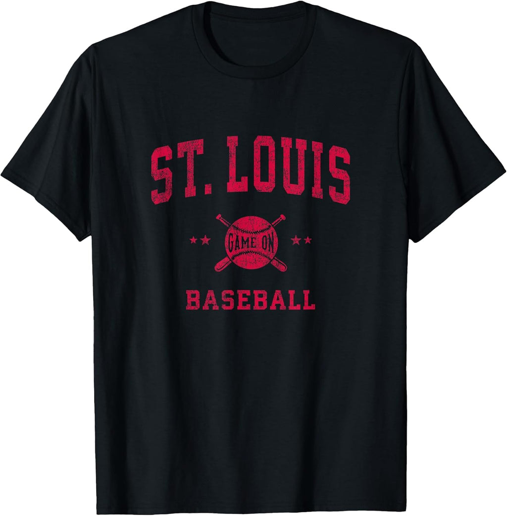 St Louis Vintage Baseball Throwback Retro Design T-Shirt