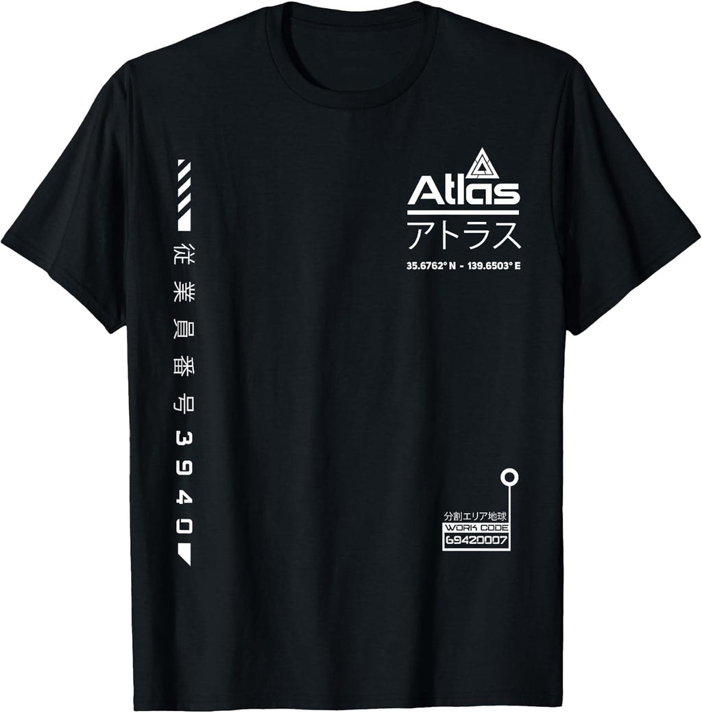Unisex-Adults, Unisex-Kids Black Techware Goth Ninja Sign Urban Future Society Cyber T-Shirt