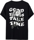 Men's Novelty Casual Letter Graphic Crewneck T-Shirt Half Sleeve Oversized Tee Top