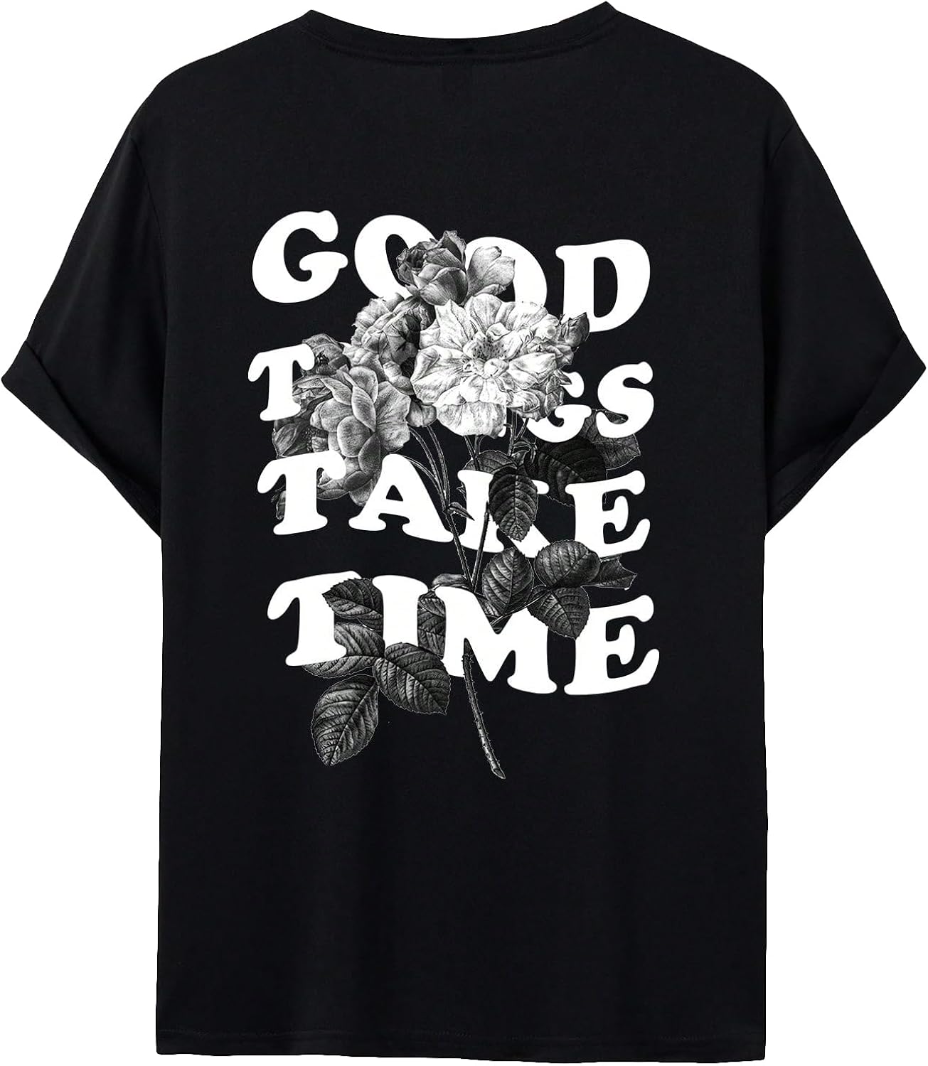 Men's Novelty Casual Letter Graphic Crewneck T-Shirt Half Sleeve Oversized Tee Top