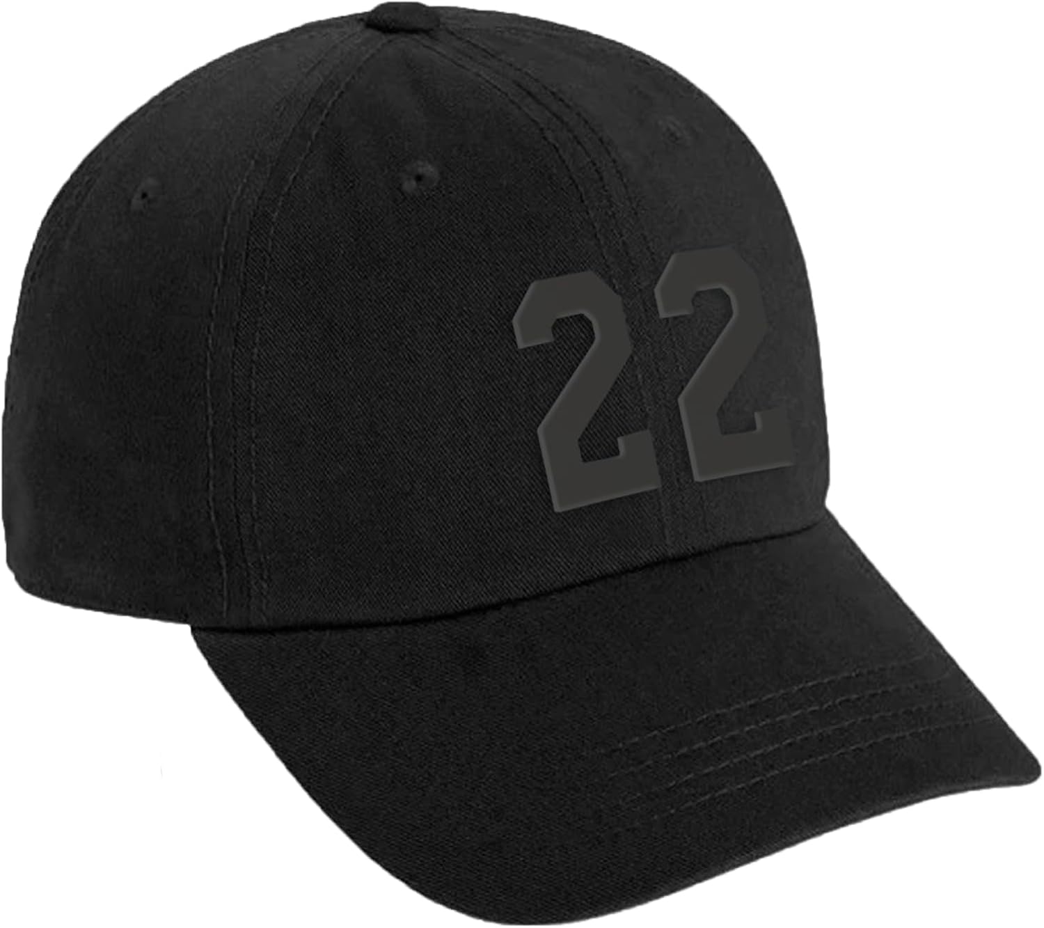 Custom Black Team Number Low Profile Adjustable Baseball Dad Hat Cap