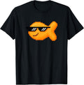 Pixelated Goldfish Snack with Thug Pixel Sunglasses T-Shirt