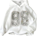 Girl's Preppy Letter Graphic Hoodie Hooded Long Sleeve Sweatshirts Cute Pullover Tops