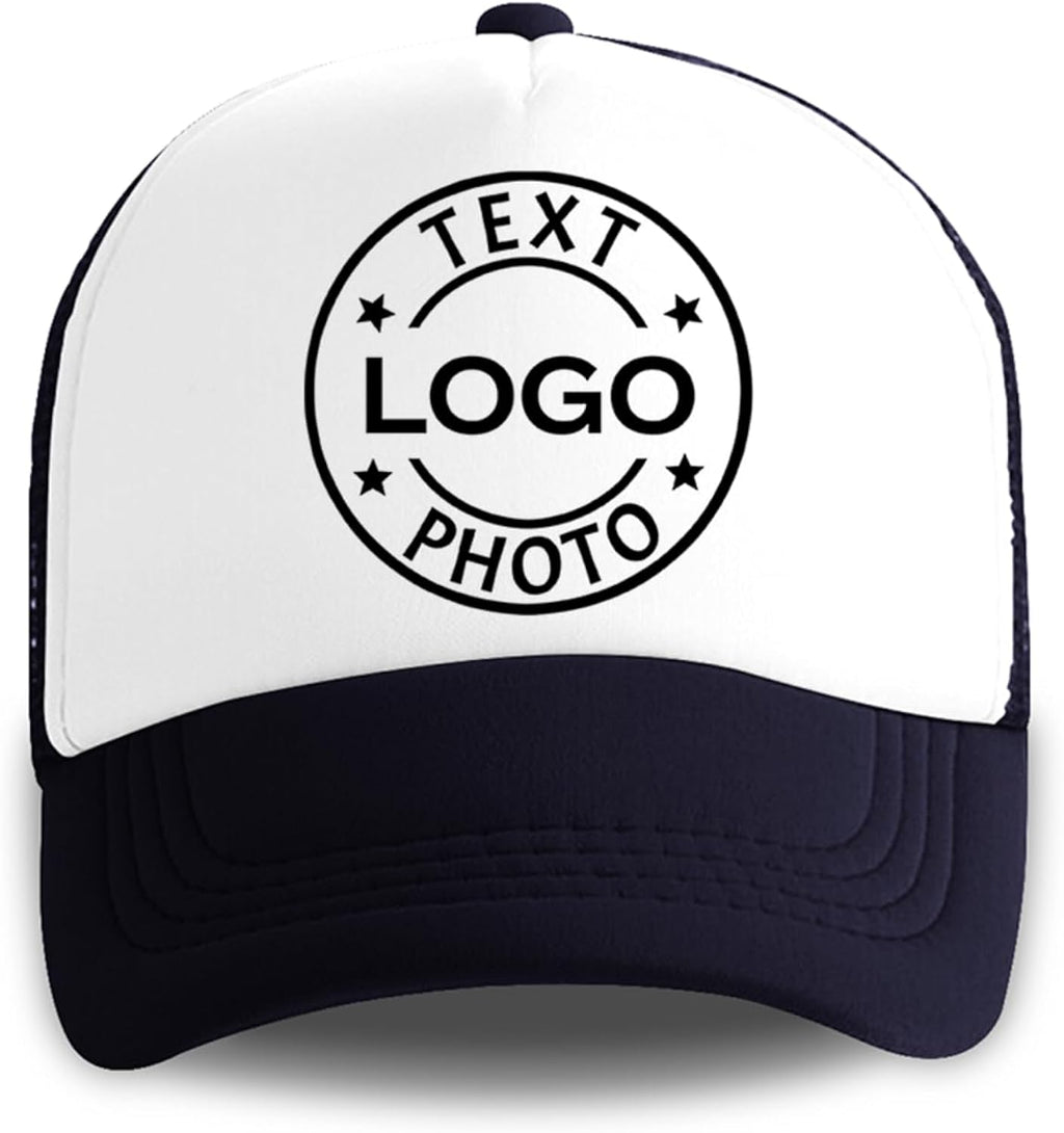 Bulk Custom Hats Made in USA Design Your Own Text Name Logo Photo, Personalized Baseball Hat for Men & Women Sports