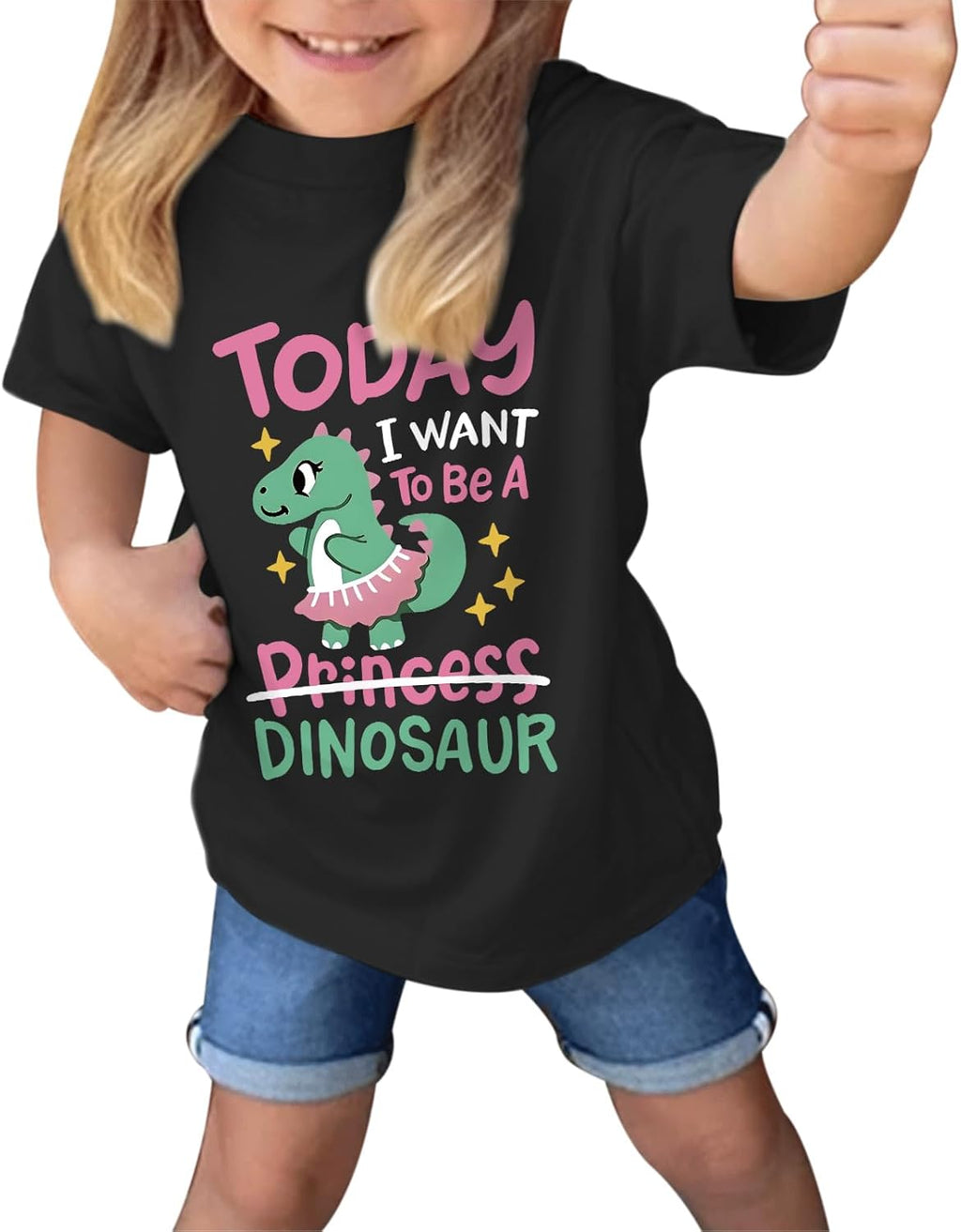 Cute Dinosaur Shirts for Girls Funny Graphic Tees Dino Kawaii Cartoon Shirt Cotton Animal Gifts Casual Summer Tops