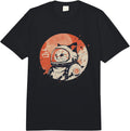 Japanese Minimalist 1950s Retro Space Cat Good Luck Kanji Comfort Colors Adult Heavyweight T-Shirt